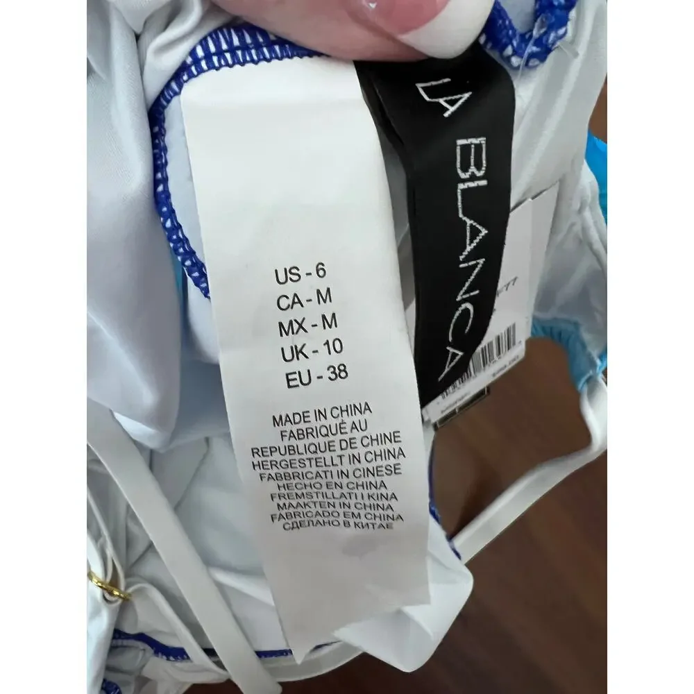 La Blanca Blue Ombre Keyhole Tankini Top NWT Size 6